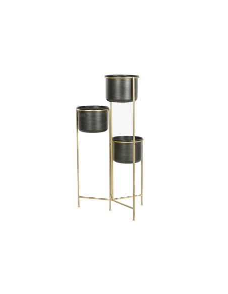 Cache-pot DKD Home Decor 30 x 21 x 80 cm Noir Doré Métal