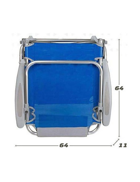 Chaise de Plage Aktive Bleu 51 x 45 x 76 cm