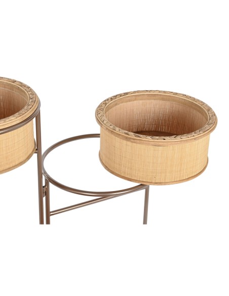 Cache-pot DKD Home Decor 55 x 42 x 79 cm Noir Marron Fer Bambou Tropical