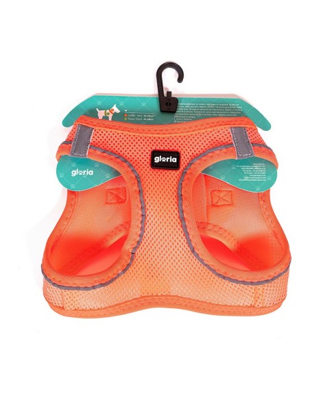 Harnais pour Chien Gloria Air Mesh Trek Star Réglable Orange L (33,4-35 cm)