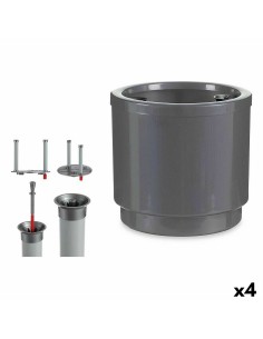 Pot auto-arrosant Ibergarden 4126-PLA Argenté polypropylène 26 x 25 x 26 cm (4 Unités)