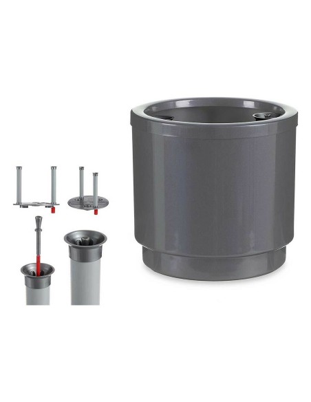 Pot auto-arrosant Ibergarden 4126-PLA Argenté polypropylène 26 x 25 x 26 cm (4 Unités)