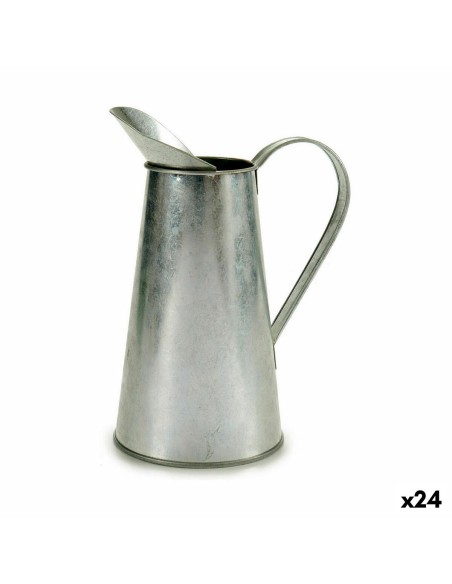 Pot Ibergarden J60700-B Argenté Zinc Modèle Pot à lait 17 x 21,5 x 11,3 cm (24 Unités)