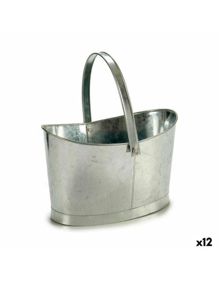 Pot Ibergarden E51465-B Argenté Zinc Panier 21 x 19,5 x 35,5 cm (12 Unités)