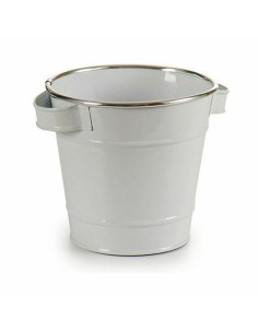 Cache-pot Ibergarden A60354-D Blanc Argenté Zinc Seau 19,5 x 14,5 x 16,5 cm (24 Unités) 2
