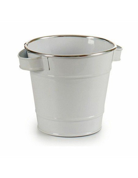 Cache-pot Ibergarden A60354-D Blanc Argenté Zinc Seau 19,5 x 14,5 x 16,5 cm (24 Unités)