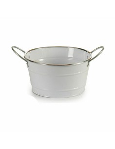 Cache-pot Ibergarden F60326-D Blanc Argenté Zinc Seau 27,5 x 10,5 x 20 cm (24 Unités) 2