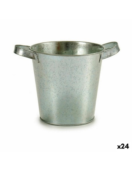 Cache-pot Ibergarden A60354-B Argenté Zinc Seau 20 x 14 x 16,2 cm (24 Unités)
