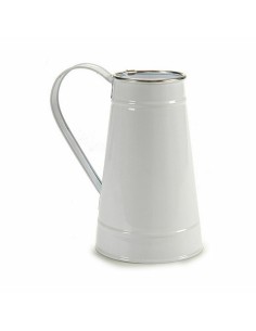 Cache-pot Pot à lait Blanc Argenté Métal 17 x 18,5 x 11,3 cm (24 Unités) 2