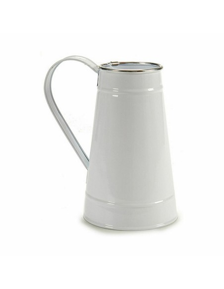 Cache-pot Pot à lait Blanc Argenté Métal 17 x 18,5 x 11,3 cm (24 Unités)