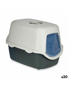 Bac à litière pour chats Stefanplast Anthracite Gris clair Plastique 56,5 x 39,5 x 39 cm (20 Unités)
