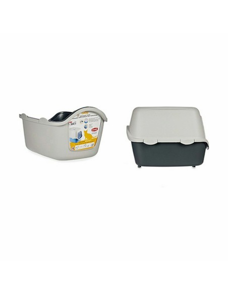 Bac à litière pour chats Stefanplast Anthracite Gris clair Plastique 56,5 x 39,5 x 39 cm (20 Unités)