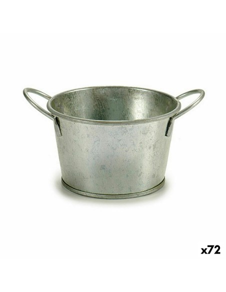 Cache-pot Ibergarden F60325-B Argenté Zinc Seau 17,8 x 8 x 12,3 cm (72 Unités)