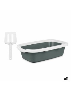 Bac à litière pour chats Mascow 87954 Blanc Anthracite Plastique 25 x 11 x 2 cm (11 Unités)