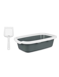 Bac à litière pour chats Mascow 87954 Blanc Anthracite Plastique 25 x 11 x 2 cm (11 Unités) 2