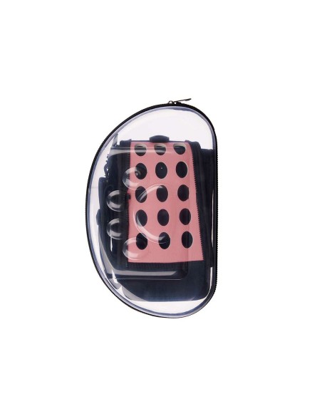 Cage de Transport Mascow 225 Noir Rose Plastique 37 x 17 x 22 cm (6 Unités)