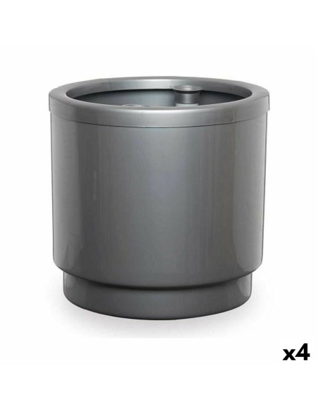 Pot auto-arrosant Ibergarden 4132-PLA Argenté polypropylène 32 x 30,5 x 32 cm (4 Unités)