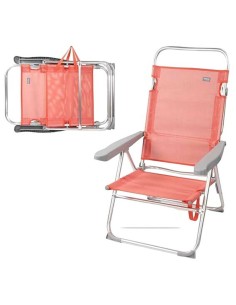 Chaise de Plage Aktive Rose 48 x 57 x 99 cm Multiposition