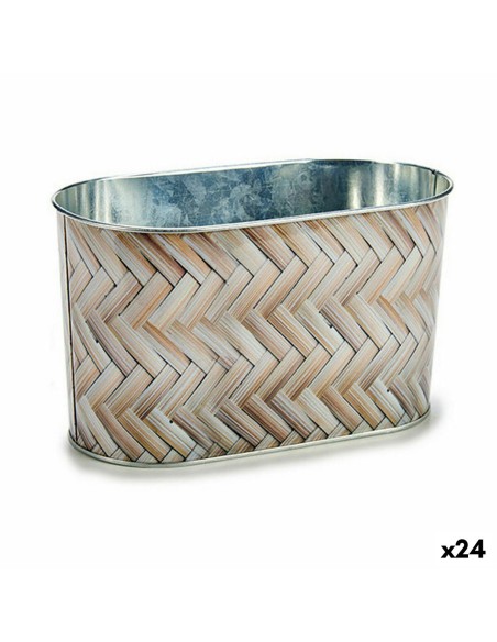 Cache-pot Ibergarden H18A3527D Métal osier Oblongue 11,5 x 12 x 22,5 cm (24 Unités)