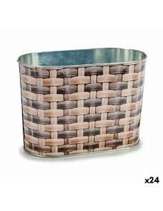 Cache-pot Ibergarden H18A3528D Métal osier Oblongue 12,7 x 15 x 23,5 cm (24 Unités)