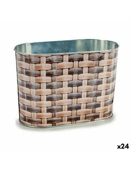Cache-pot Ibergarden H18A3528D Métal osier Oblongue 12,7 x 15 x 23,5 cm (24 Unités)