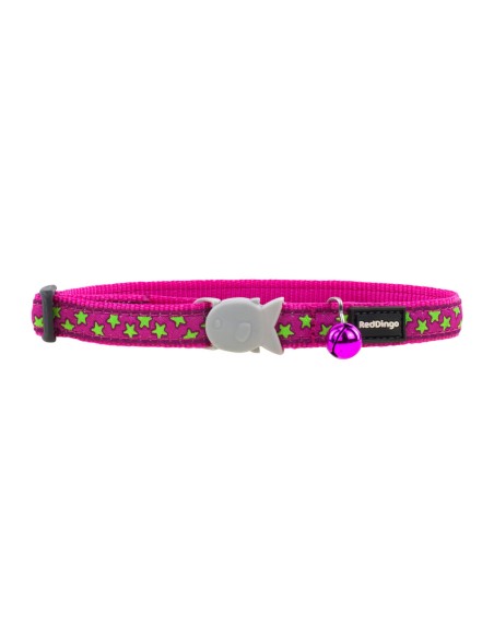 Collier pour chat Red Dingo Stars Lime on Hot 20-32 cm Rose
