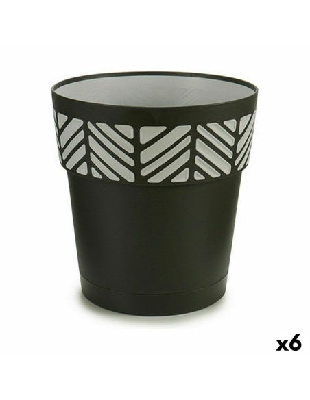 Pot auto-arrosant Stefanplast Orfeo Anthracite Plastique 25 x 25 x 25 cm (6 Unités)