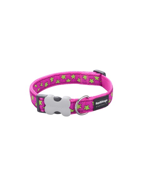 Collier pour Chien Red Dingo STYLE STARS LIME ON HOT PINK 31-47 cm