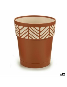 Pot auto-arrosant Stefanplast Orfeo Terre cuite Plastique 15 x 15 x 15 cm (12 Unités)