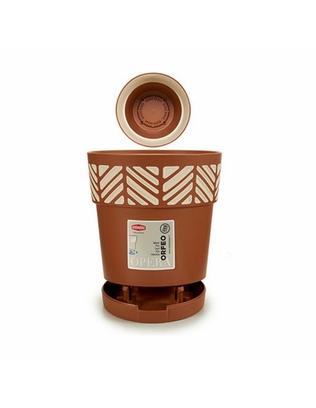 Pot auto-arrosant Stefanplast Orfeo Terre cuite Plastique 15 x 15 x 15 cm (12 Unités)