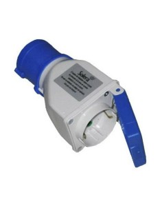 Adaptateur Solera 904012 Avec couvercle CETAC Schuko Bleu Gris 16 A