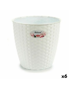 Cache-pot Stefanplast Blanc Plastique 24 x 22,5 x 24 cm (6 Unités)