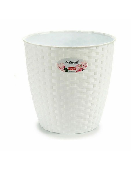 Cache-pot Stefanplast Blanc Plastique 24 x 22,5 x 24 cm (6 Unités)