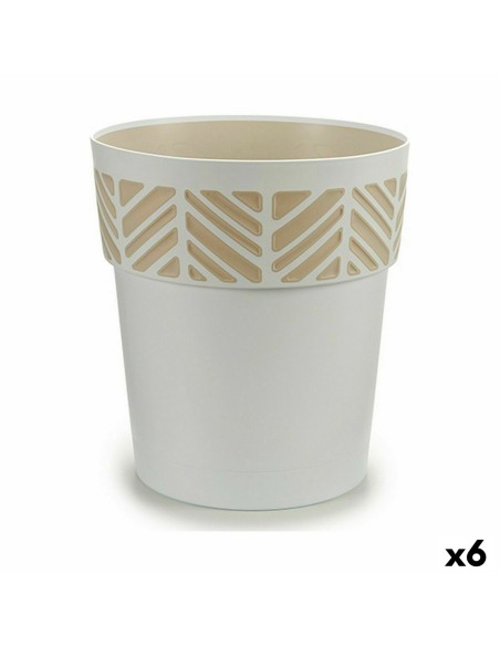 Pot auto-arrosant Stefanplast Orfeo Blanc Plastique 29 x 29 x 29 cm (6 Unités)