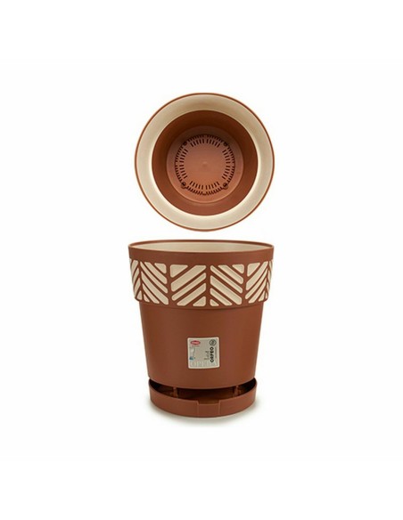 Pot auto-arrosant Stefanplast Orfeo Terre cuite Plastique 25 x 25 x 25 cm (6 Unités)