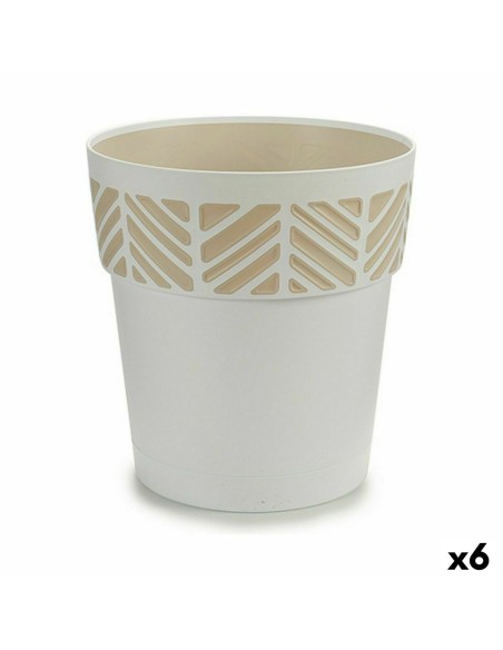 Pot auto-arrosant Stefanplast Orfeo Blanc Plastique 25 x 25 x 25 cm (6 Unités)