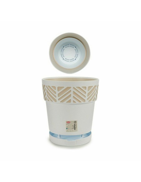 Pot auto-arrosant Stefanplast Orfeo Blanc Plastique 25 x 25 x 25 cm (6 Unités)