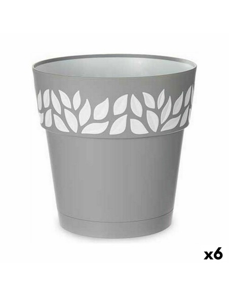 Pot auto-arrosant Stefanplast Cloe Gris Plastique 25 x 25 x 25 cm (6 Unités)