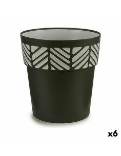 Pot auto-arrosant Stefanplast Orfeo Anthracite Plastique 29 x 29 x 29 cm (6 Unités)