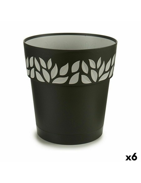Pot auto-arrosant Stefanplast Cloe Anthracite Plastique 25 x 25 x 25 cm (6 Unités)