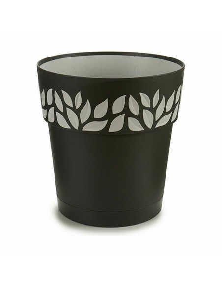 Pot auto-arrosant Stefanplast Cloe Anthracite Plastique 25 x 25 x 25 cm (6 Unités)