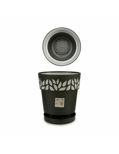 Pot auto-arrosant Stefanplast Cloe Anthracite Plastique 25 x 25 x 25 cm (6 Unités)