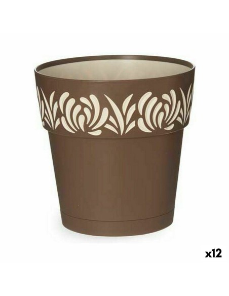 Pot auto-arrosant Stefanplast Gaia Marron Plastique 19 x 19 x 19 cm (12 Unités)