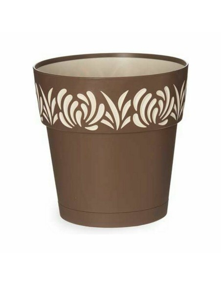 Pot auto-arrosant Stefanplast Gaia Marron Plastique 19 x 19 x 19 cm (12 Unités)