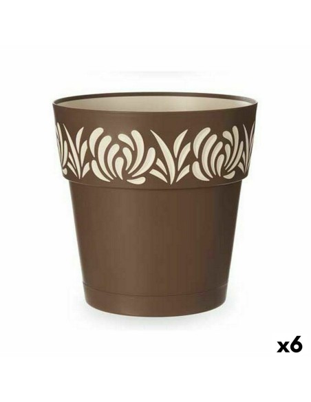 Pot auto-arrosant Stefanplast Gaia Marron Plastique 29 x 29 x 29 cm (6 Unités)